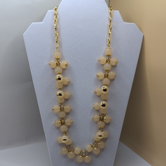 J. Crew Gold and Cream Cluster Bead Necklace - Picture 3 of 7